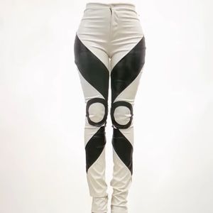 Black and White leather pants